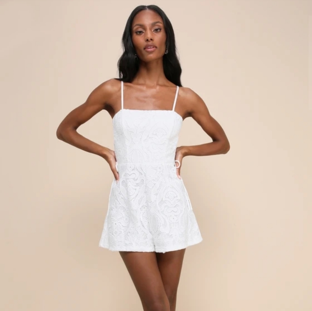 Lulu's White Lace Jumpsuit - Picture 3 of 5